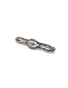 Broche Art Déco en argent 835 sertie de marcassites - 1