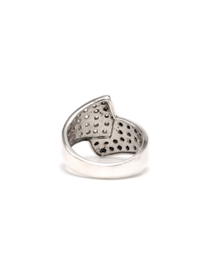Bague contemporaine en argent 925 sertie de zirconiums - 4