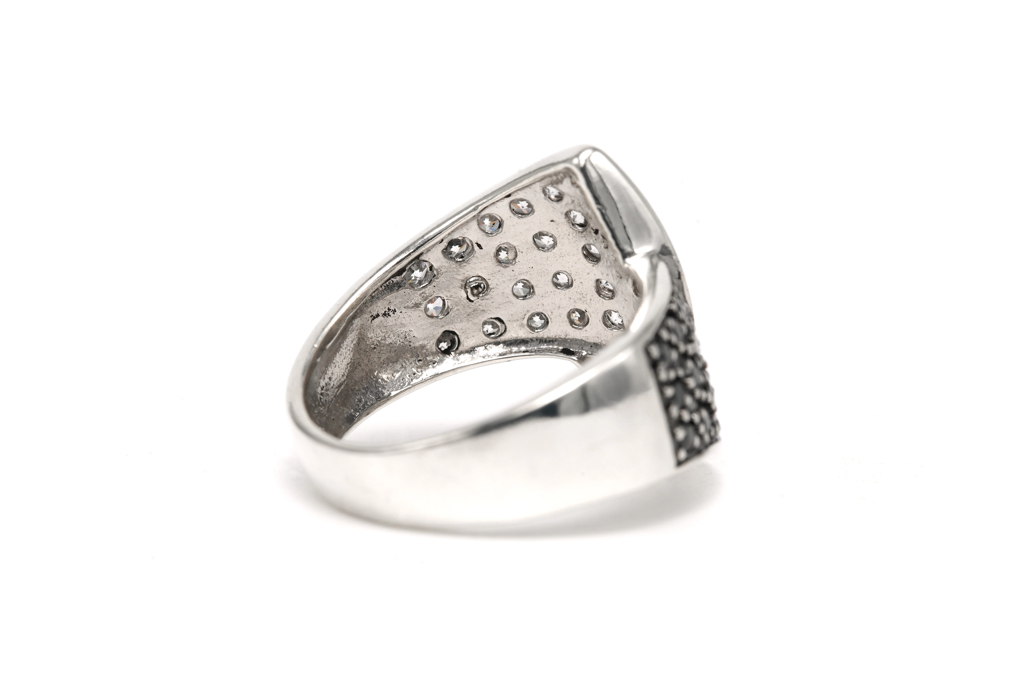 Bague contemporaine en argent 925 sertie de zirconiums - 5