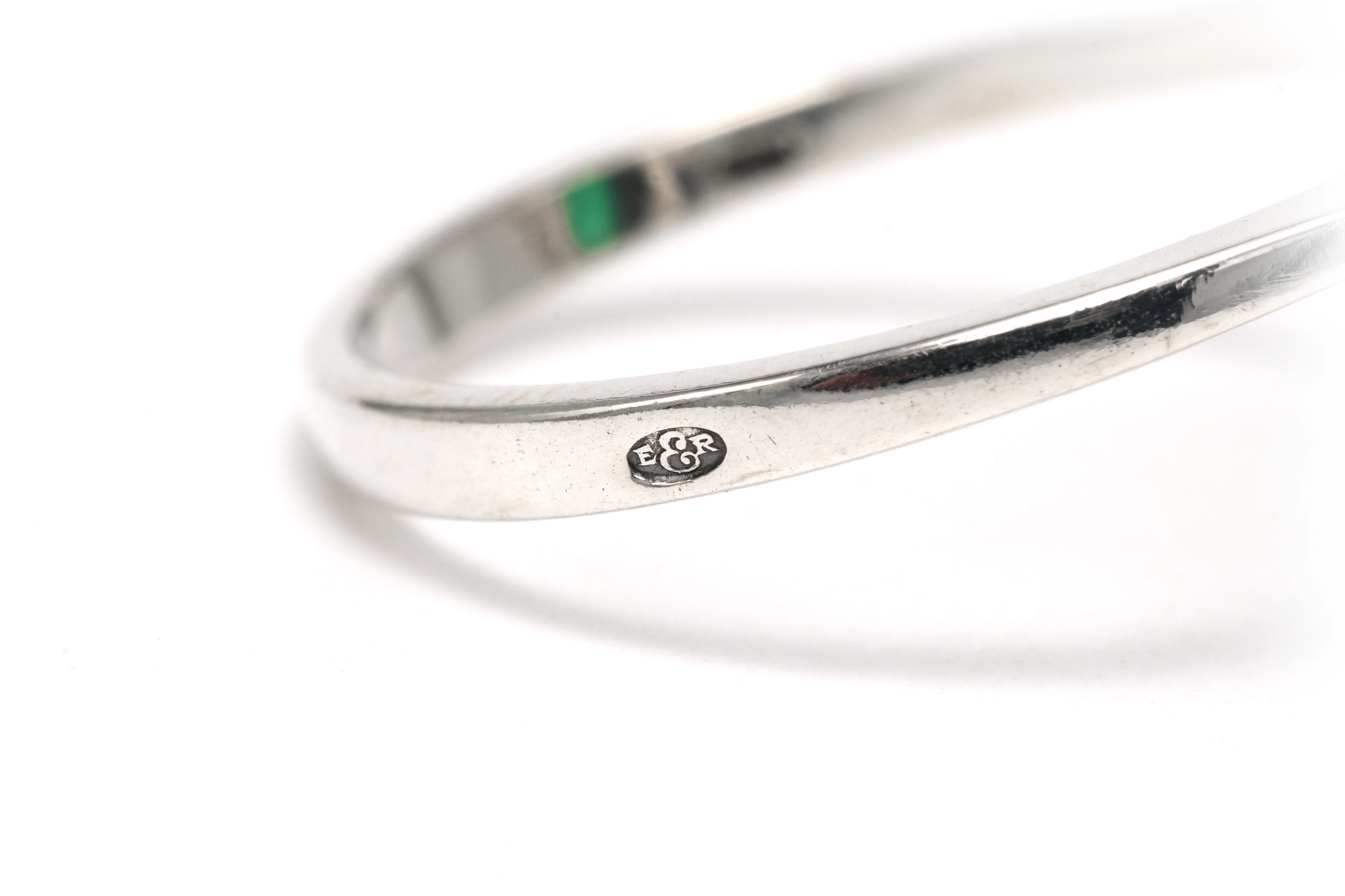 Bague Années 70 en argent 925 sertie d'une chrysoprase et de marcassites - 7