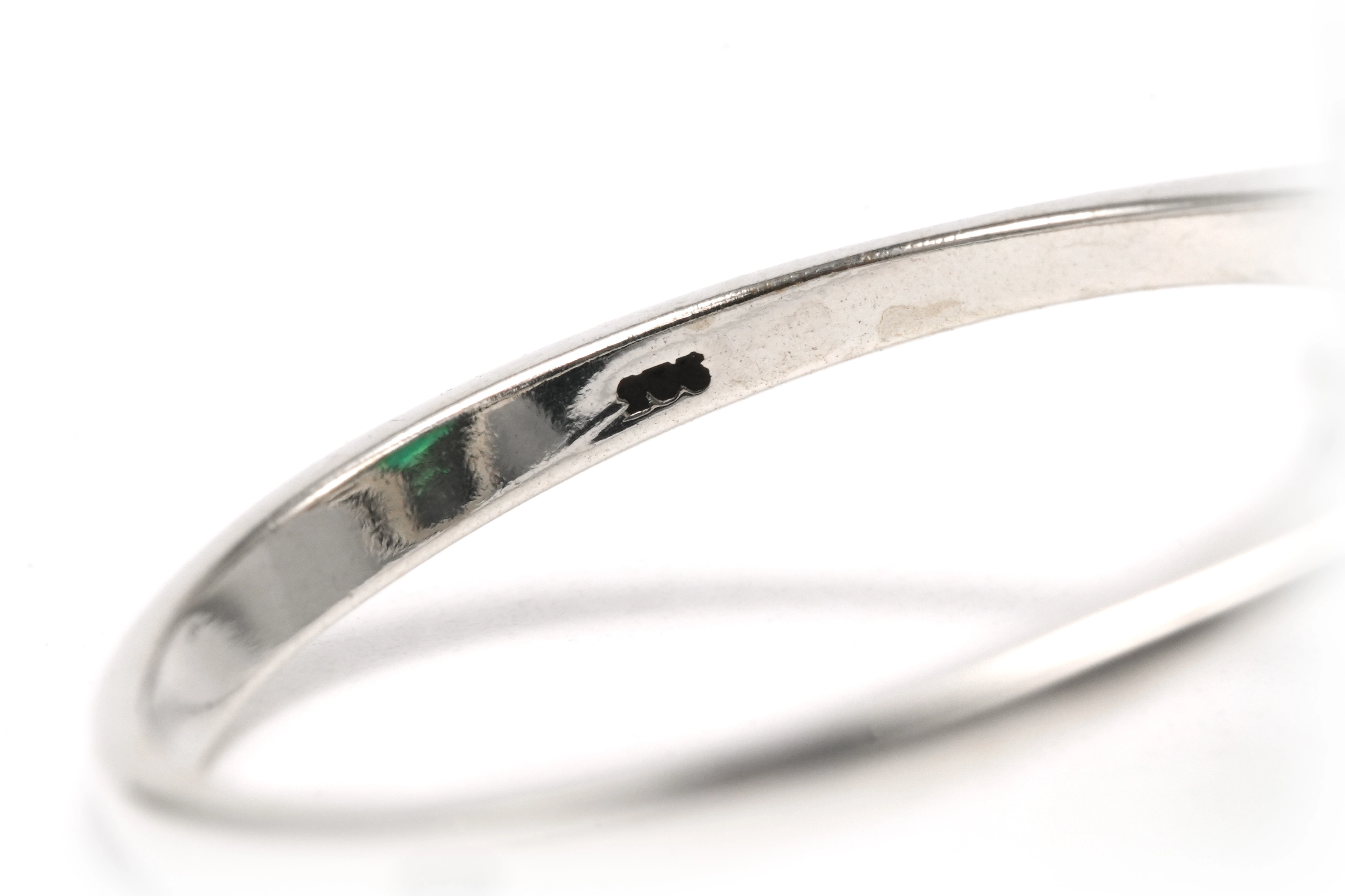 Bague Années 70 en argent 925 sertie d'une chrysoprase et de marcassites - 8