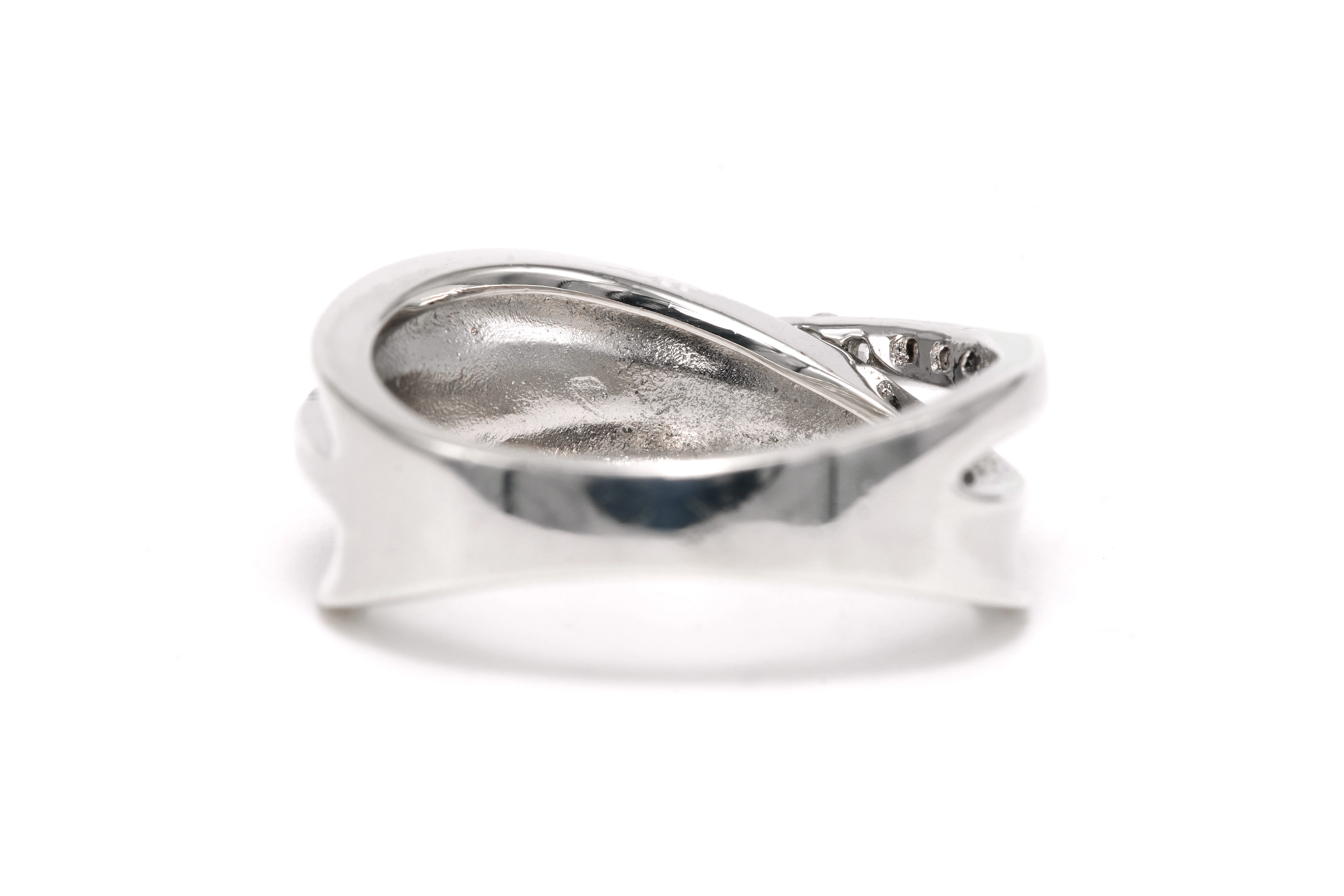 Bague contemporaine en argent 925 sertie de zirconiums - 4