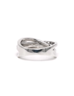 Bague contemporaine en argent 925 sertie de zirconiums - 4
