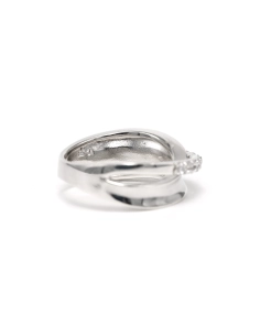Bague contemporaine en argent 925 sertie de zirconiums - 5