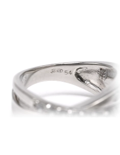 Bague contemporaine en argent 925 sertie de zirconiums - 7