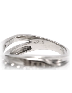 Bague contemporaine en argent 925 sertie de zirconiums - 8