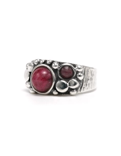 Bague Années 70 en argent 925 sertie d'une rhodochrosite - 2