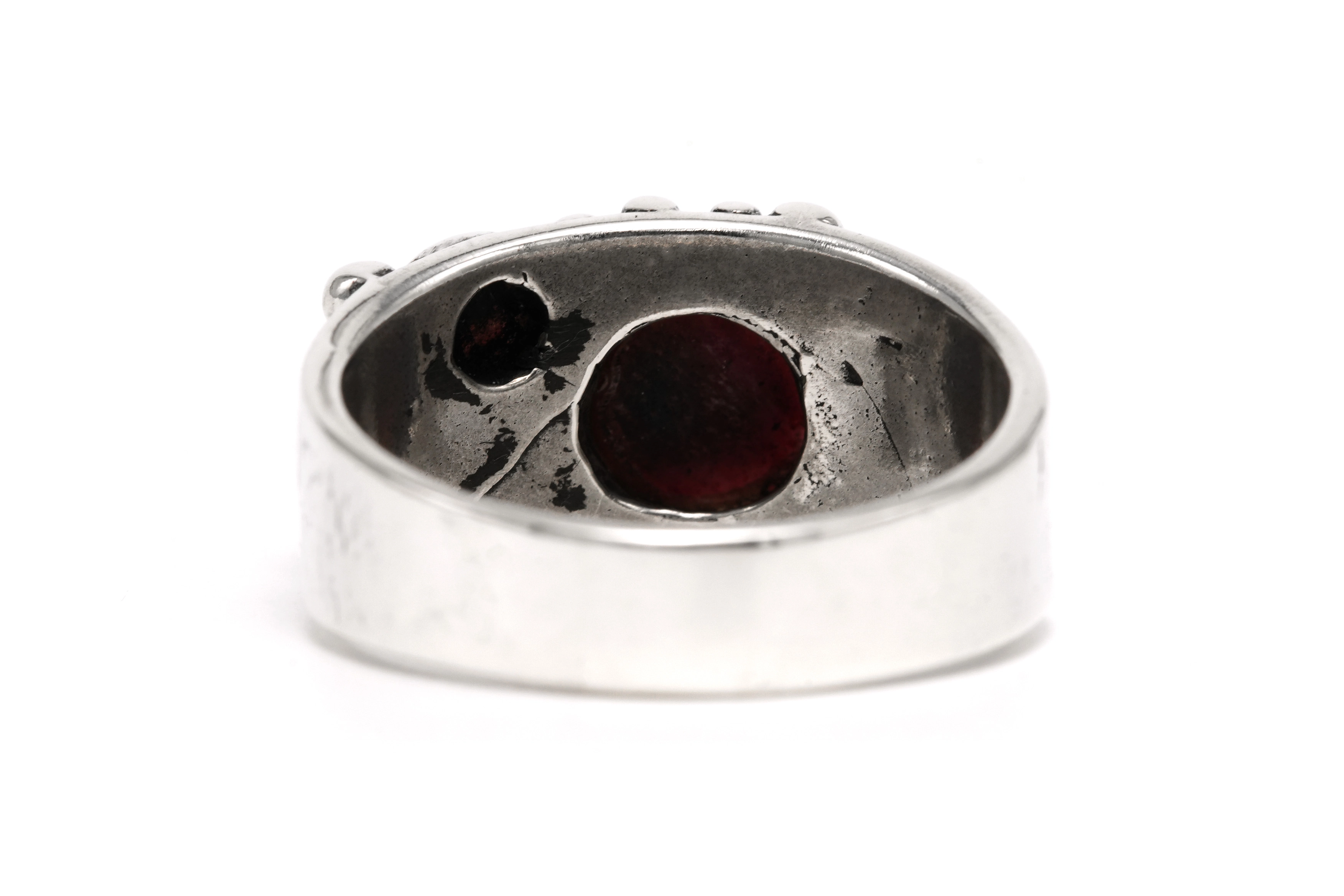 Bague Années 70 en argent 925 sertie d'une rhodochrosite - 4