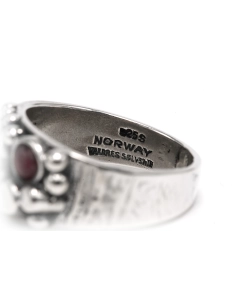 Bague Années 70 en argent 925 sertie d'une rhodochrosite - 7