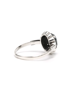 Bague Art Déco en argent sertie d'une hématite et de marcassites - 5