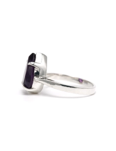 Bague contemporaine en argent sertie d'une améthyste - 3