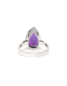 Bague contemporaine en argent sertie d'une améthyste - 4