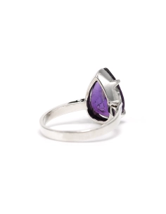 Bague contemporaine en argent sertie d'une améthyste - 5