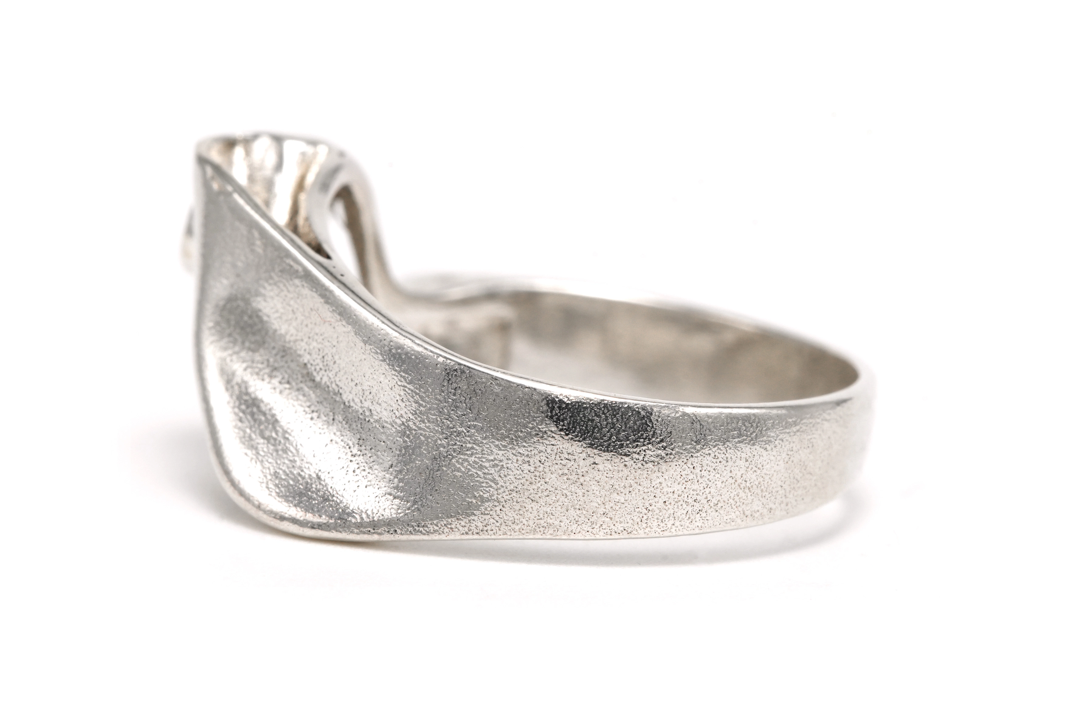 Bague Années 70 en argent 925 sertie d'un zirconium - 3