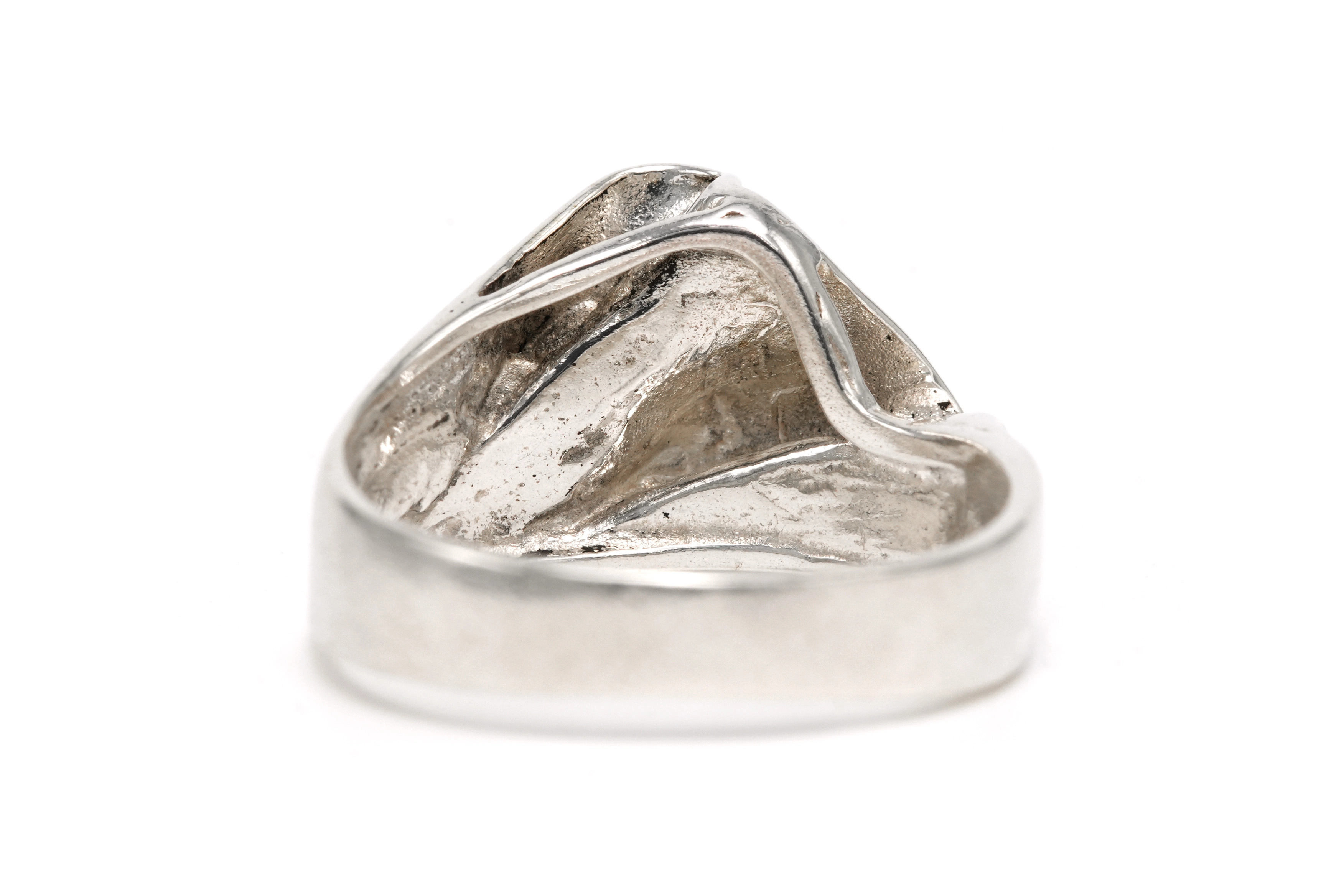 Bague Années 70 en argent 925 sertie d'un zirconium - 4