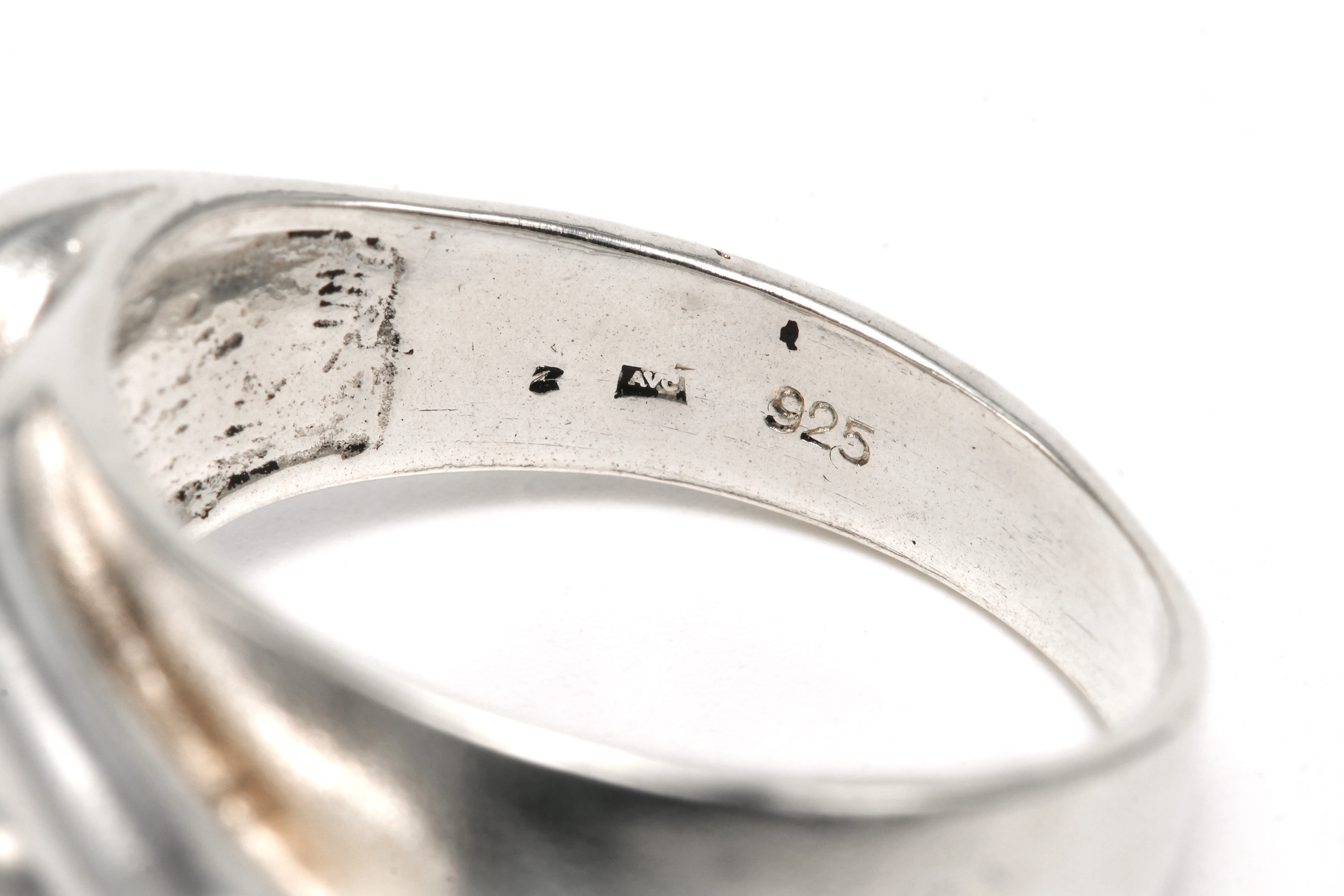 Bague Années 70 en argent 925 sertie d'un zirconium - 7