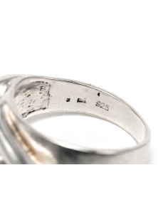 Bague Années 70 en argent 925 sertie d'un zirconium - 7