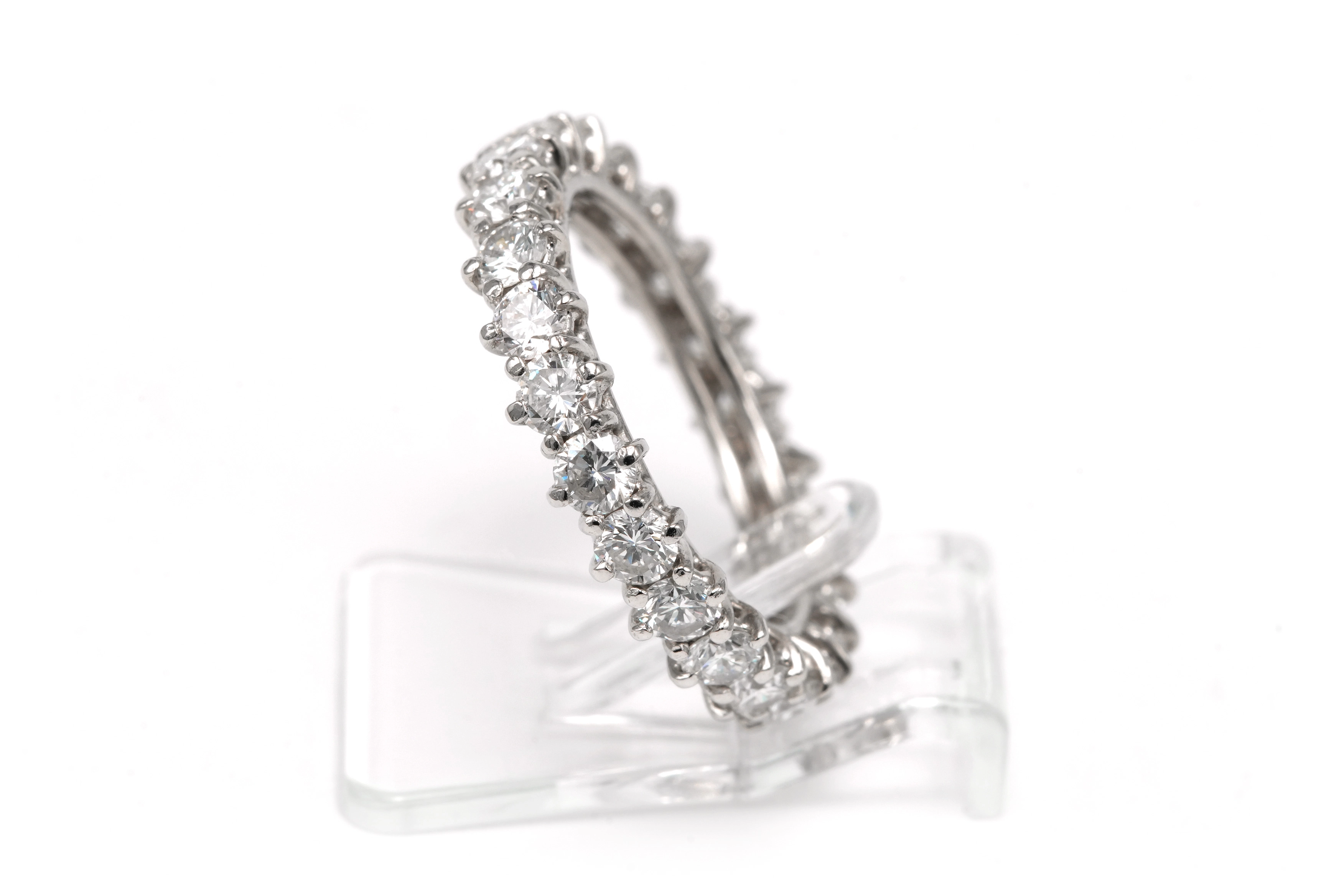 Bague contemporaine en or blanc 18 carats sertie de diamants taille "brillant" (+-1.60ct) - 3
