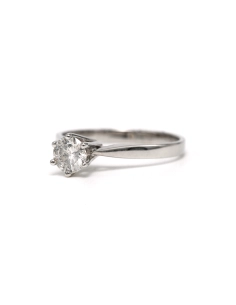 Bague contemporaine en or blanc 18 carats sertie d'un diamant taille "brillant" (+-0.40ct) - 2