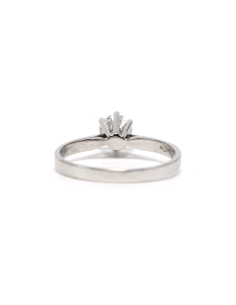 Bague contemporaine en or blanc 18 carats sertie d'un diamant taille "brillant" (+-0.40ct) - 4