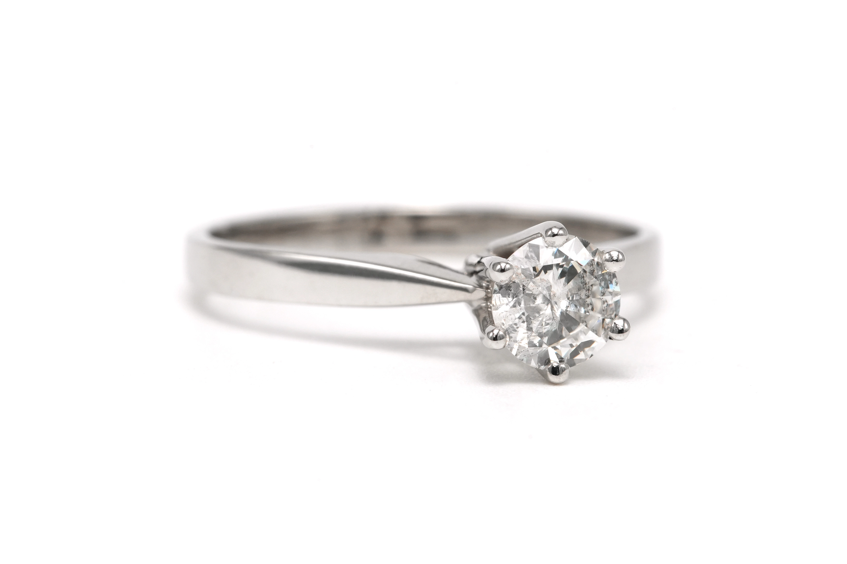 Bague contemporaine en or blanc 18 carats sertie d'un diamant taille "brillant" (+-0.40ct) - 6
