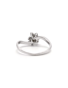 Bague contemporaine en or blanc 18 carats sertie de diamants taille "brillant" (+-0.18ct) - 4