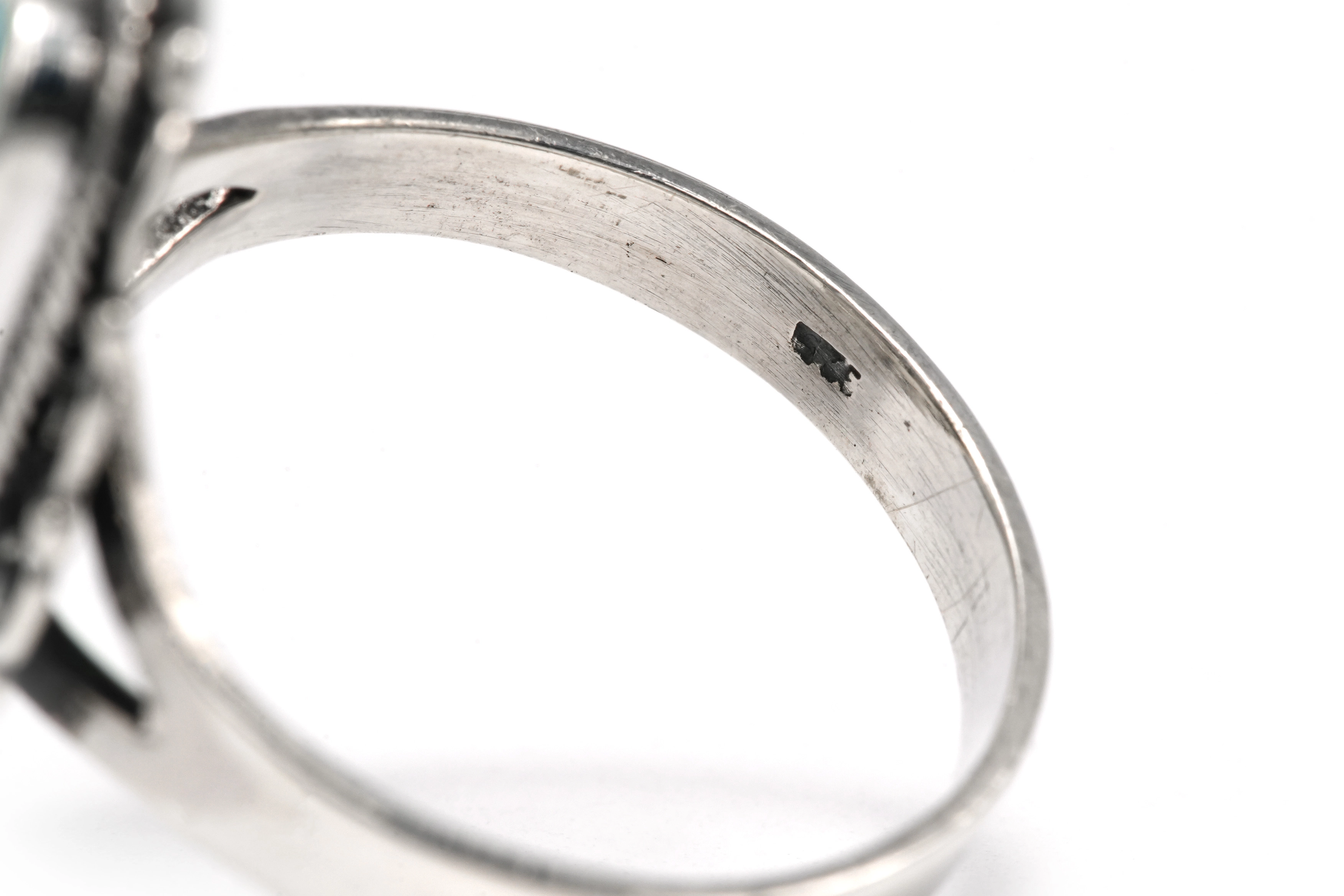 Bague contemporaine en argent 925 sertie d'une turquoise - 7