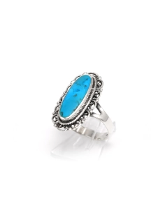 Bague contemporaine en argent 925 sertie d'une turquoise - 2