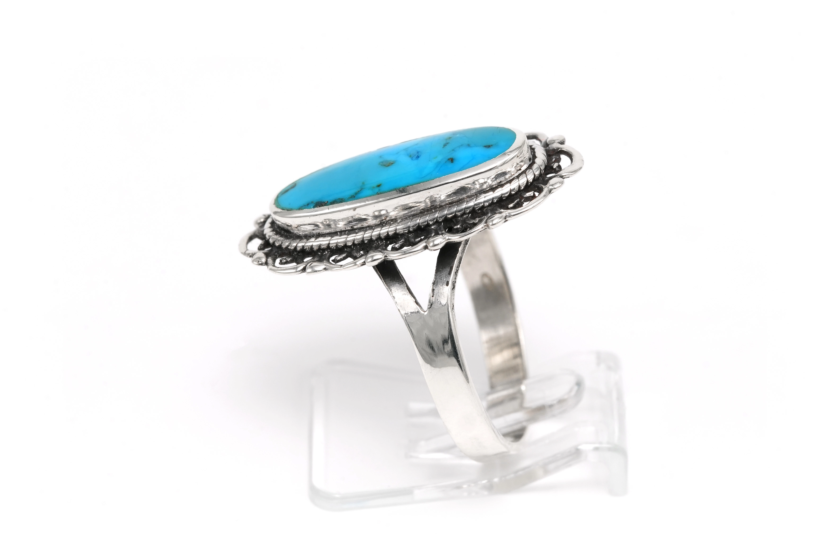 Bague contemporaine en argent 925 sertie d'une turquoise - 3