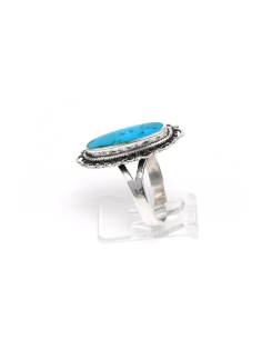 Bague contemporaine en argent 925 sertie d'une turquoise - 3
