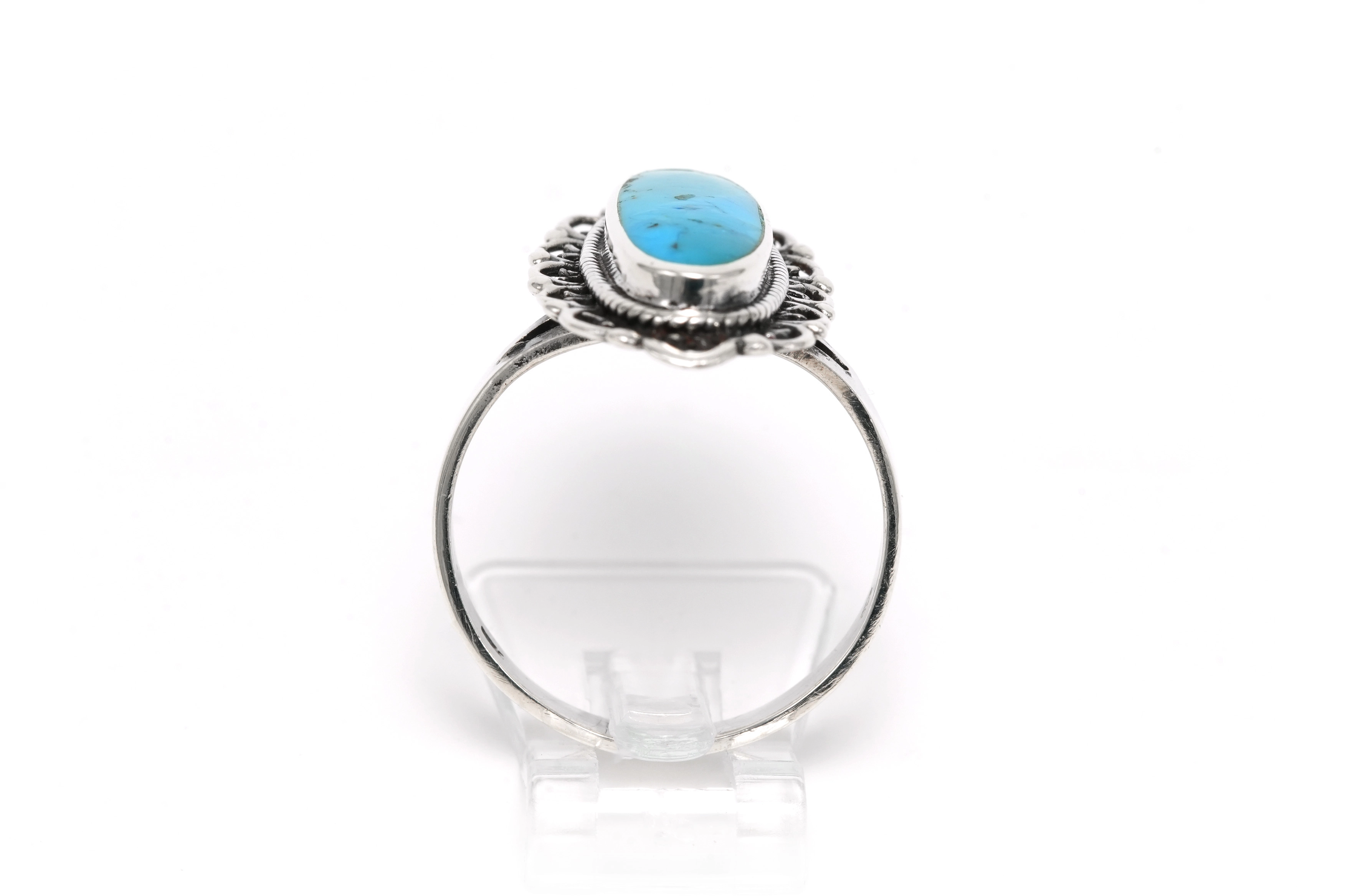 Bague contemporaine en argent 925 sertie d'une turquoise - 4