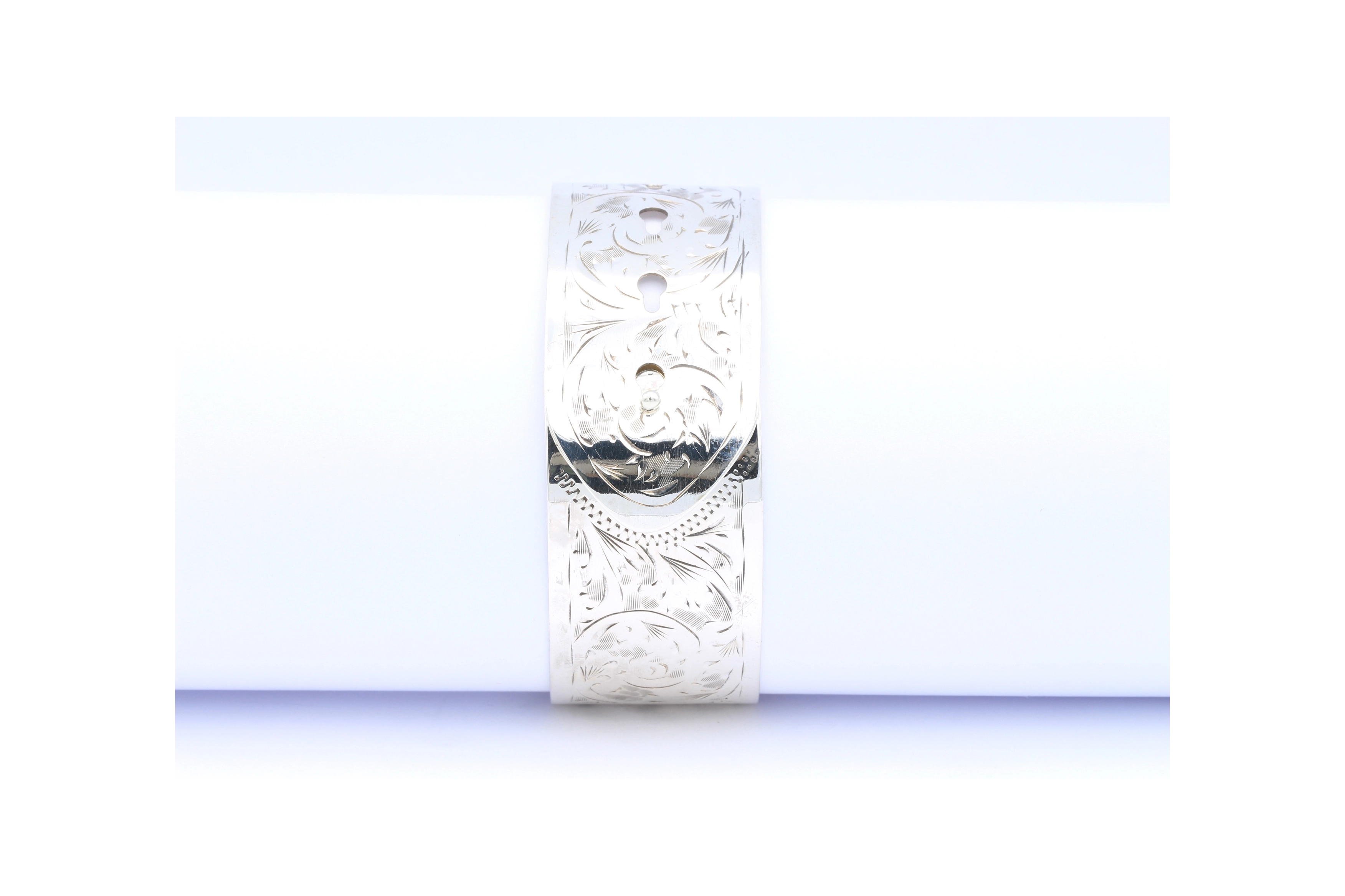 Bracelet "Manchette" Victorienne (1850), Grande Bretagne, argent 925 gravée main - - 1