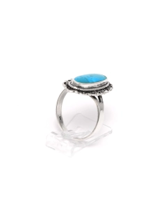 Bague contemporaine en argent 925 sertie d'une turquoise - 5