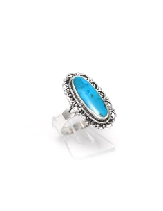 Bague contemporaine en argent 925 sertie d'une turquoise - 6