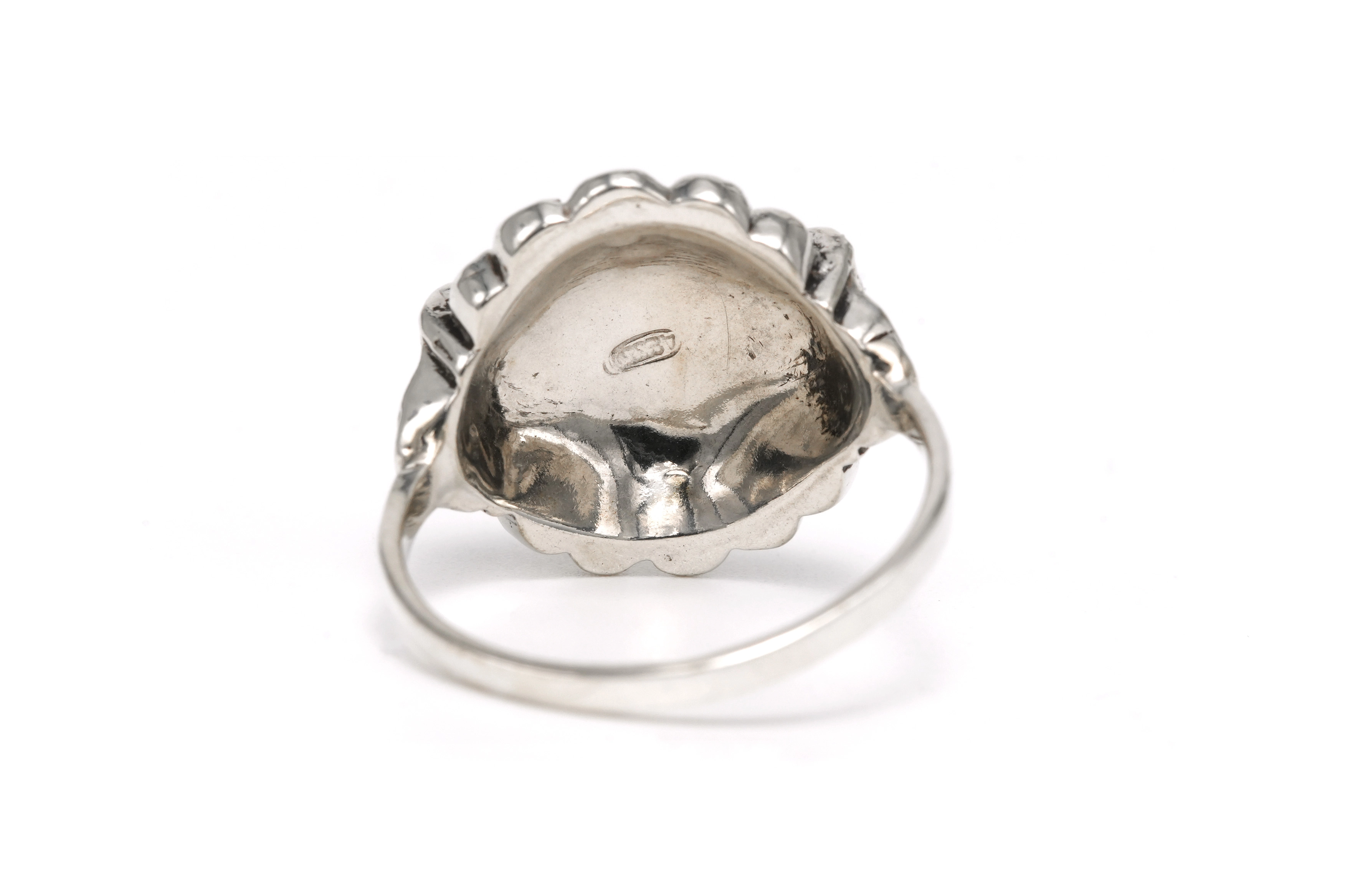 Bague Art Déco en argent 835 sertie de marcassites - 4