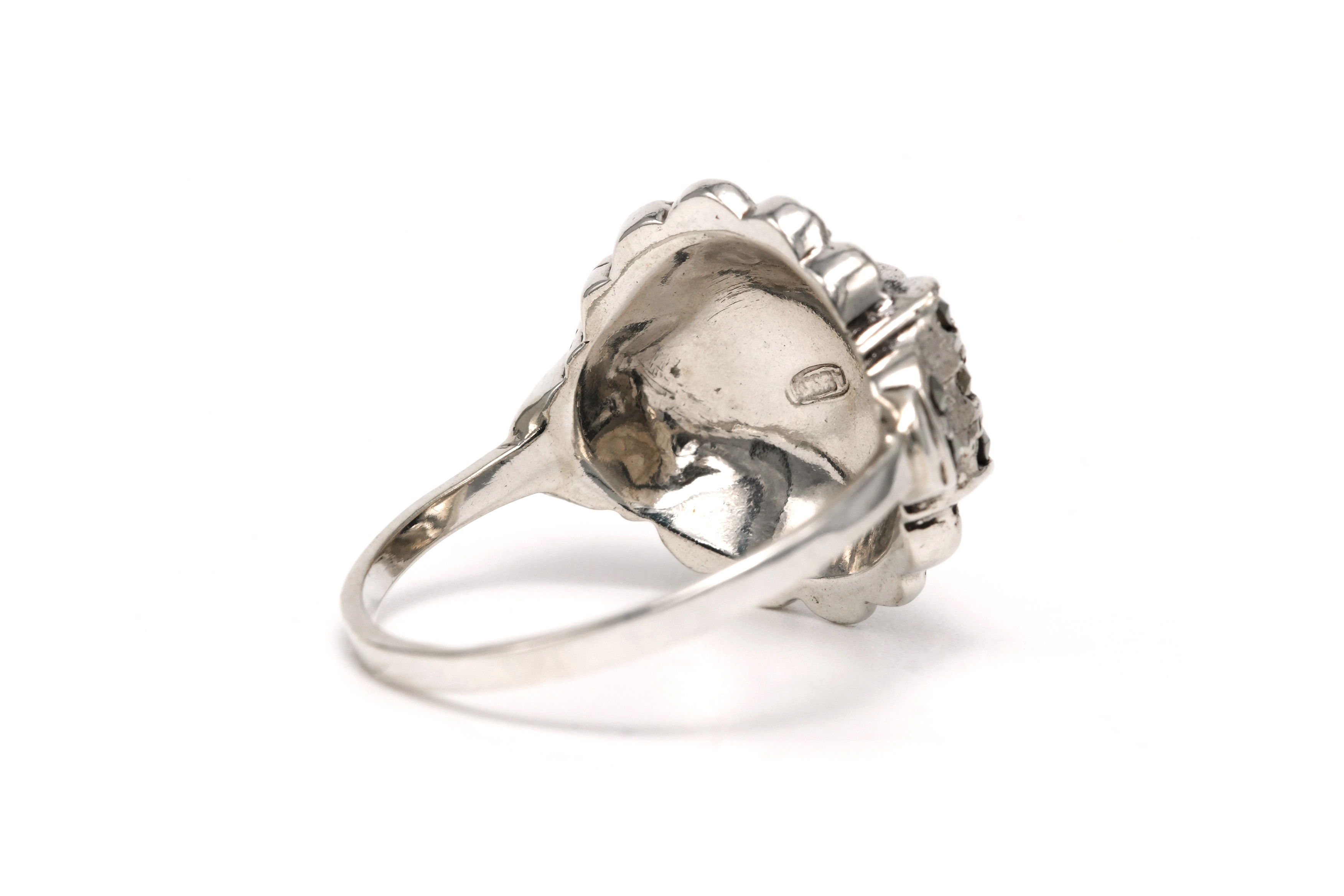 Bague Art Déco en argent 835 sertie de marcassites - 5