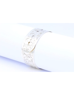 Bracelet "Manchette" Victorienne (1850), Grande Bretagne, argent 925 gravée main-The Vintage Workshop
