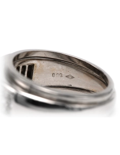 Bague contemporaine en or blanc 18 carats sertie de diamants taille "brillant" (+-0.45ct) - 7