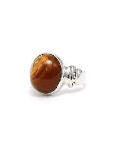 Bague Années 70 en argent 925 sertie d'une agathe - 2