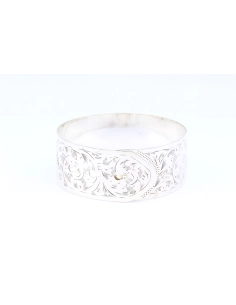 Bracelet "Manchette" Victorienne (1850), Grande Bretagne, argent 925 gravée main-The Vintage Workshop