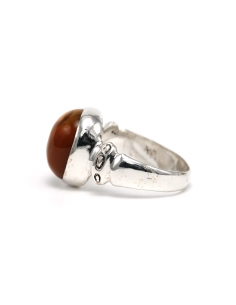 Bague Années 70 en argent 925 sertie d'une agathe - 3
