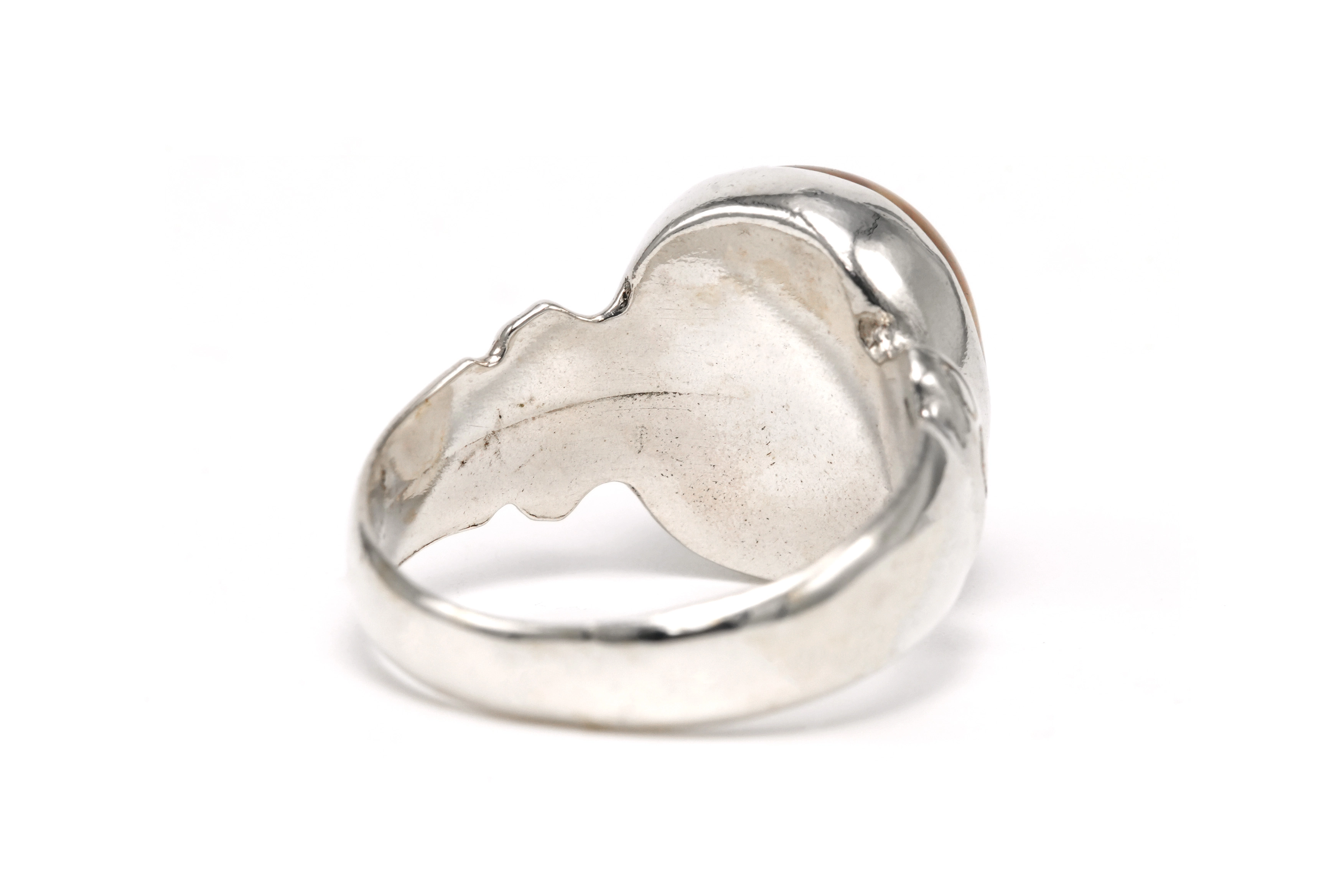 Bague Années 70 en argent 925 sertie d'une agathe - 5