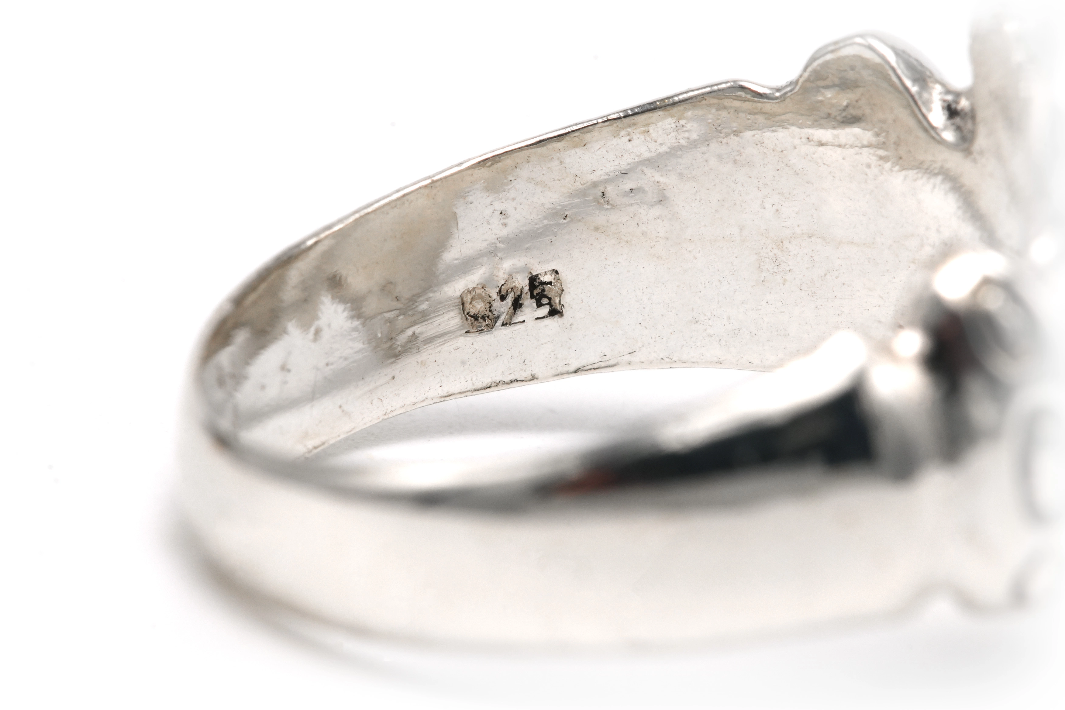 Bague Années 70 en argent 925 sertie d'une agathe - 7