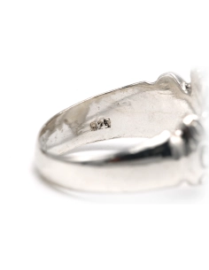 Bague Années 70 en argent 925 sertie d'une agathe - 7