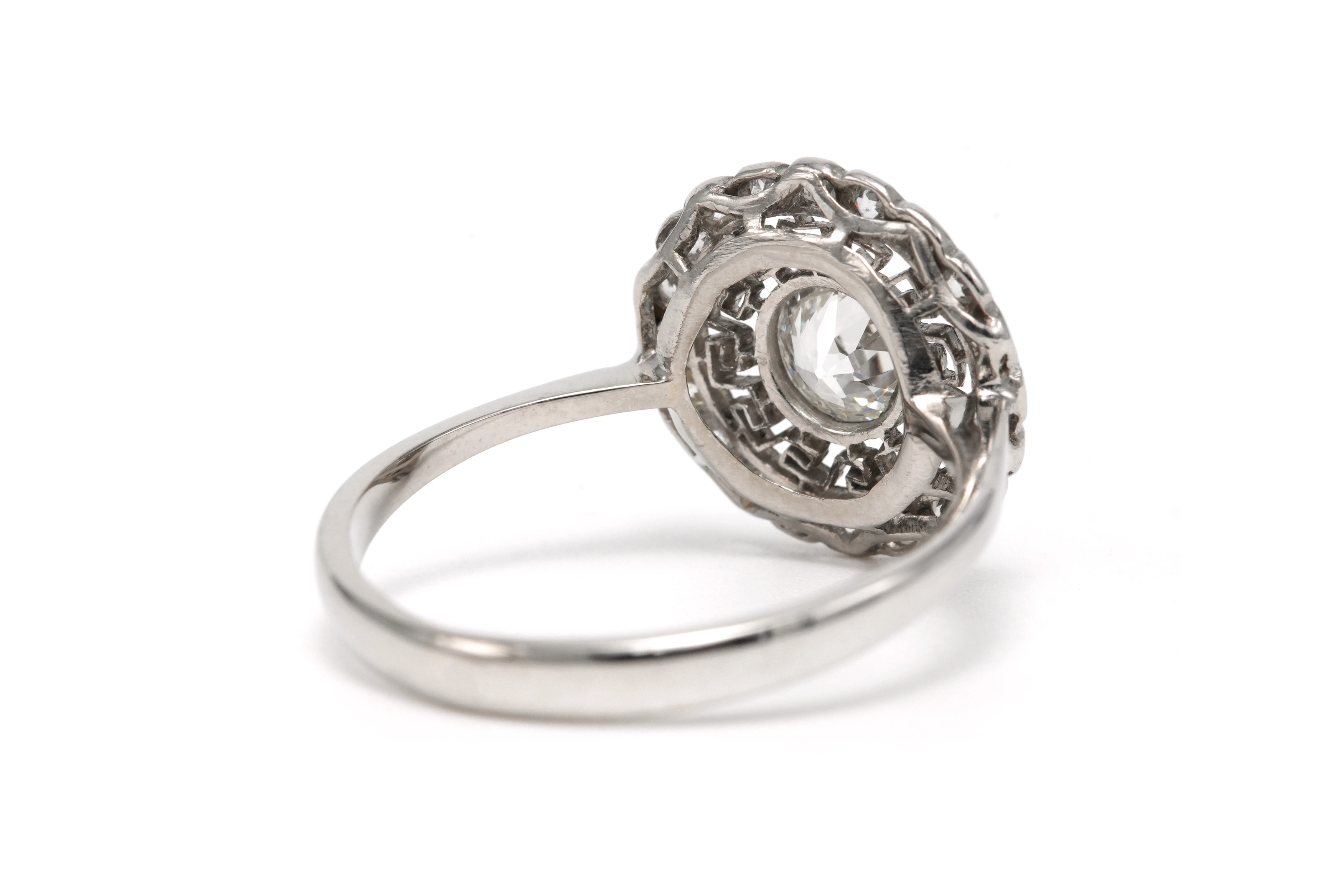 Bague Art Déco en platine sertie d'un diamant taille "old cut" et de diamants taille "rose" - 5