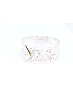 Bracelet "Manchette" Victorienne (1850), Grande Bretagne, argent 925 gravée main-The Vintage Workshop