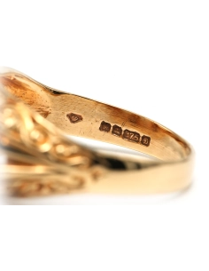 Bague Napoléon III en or jaune 9 carats sertie d'opales et de diamants taille "rose" - 7