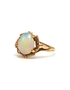 Bague Art Déco en or jaune 9 carats sertie d'une opale - 2