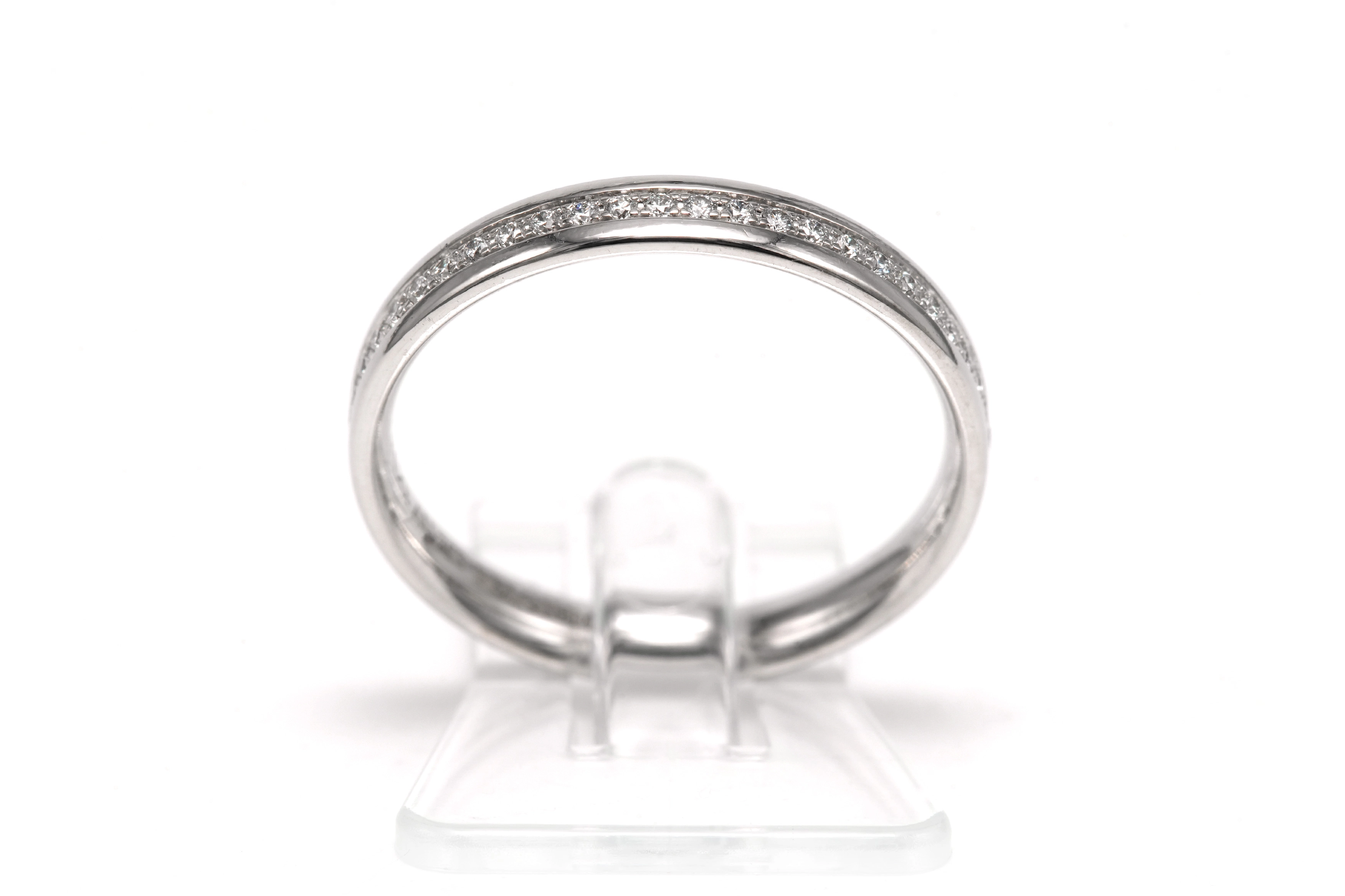 Bague contemporaine Tiffany & Co. en or blanc 18 carats sertie de diamants taille "brillant" (+-0.36ct) - 2