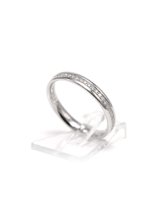 Bague contemporaine Tiffany & Co. en or blanc 18 carats sertie de diamants taille "brillant" (+-0.36ct) - 3